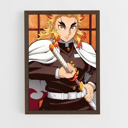 ap-kyojuro rengoku-8 cadre Bois foncé