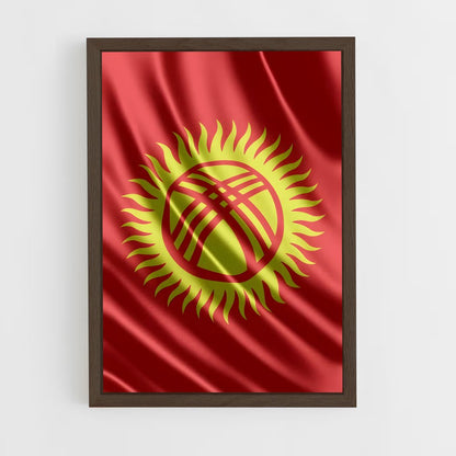 ap-kyrgyzstan flag-1 cadre Bois foncé