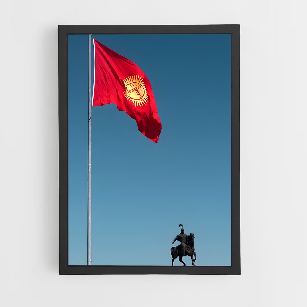 ap-kyrgyzstan flag-2 cadre Noir