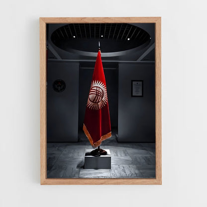 ap-kyrgyzstan flag-4 cadre Bois clair