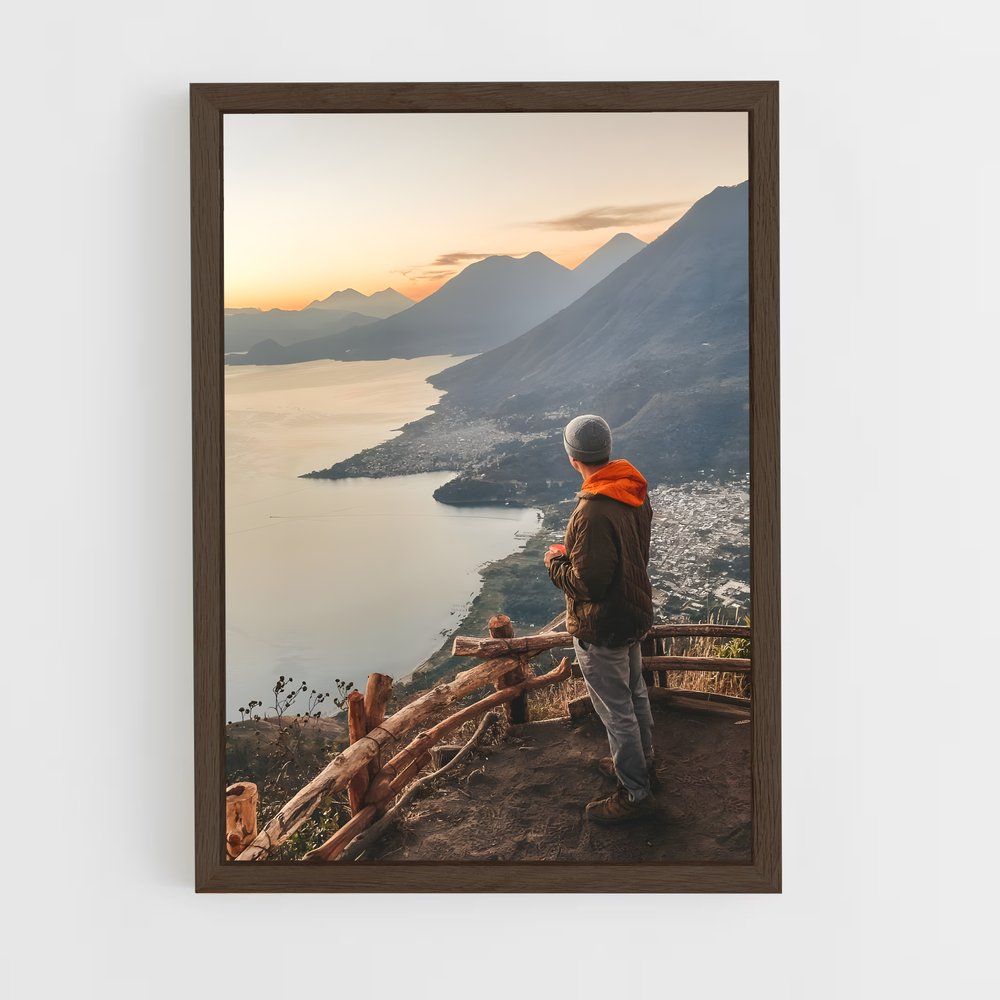 ap-lake atitlan-4 cadre Bois foncé