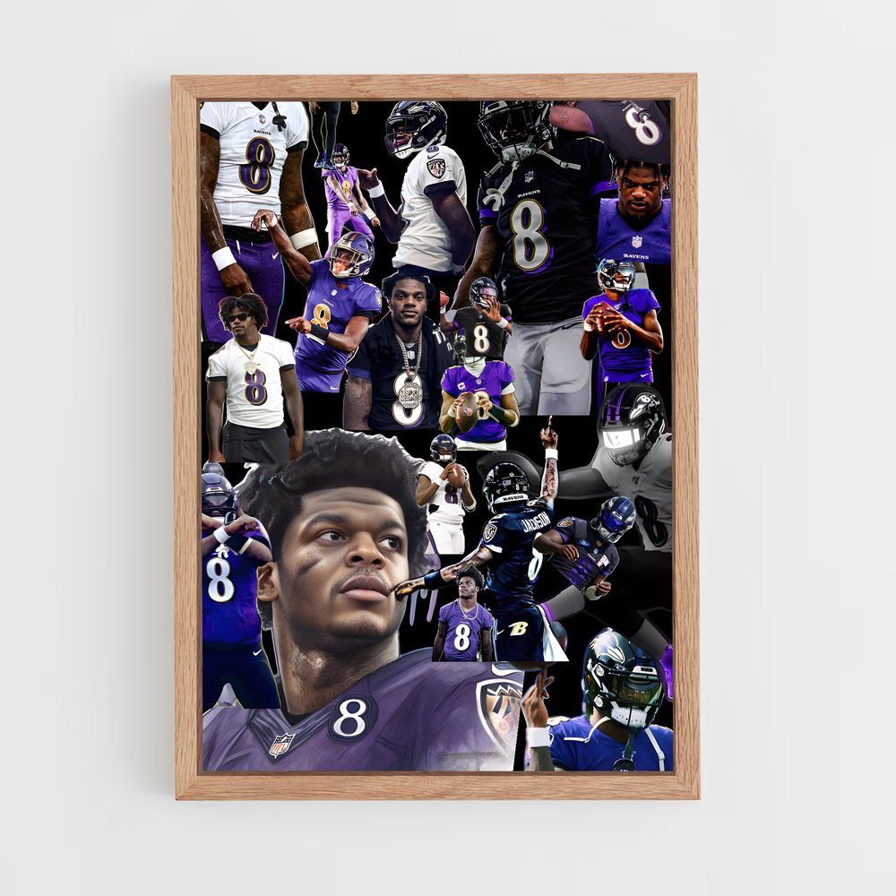 ap-lamar jackson-4 cadre Bois clair