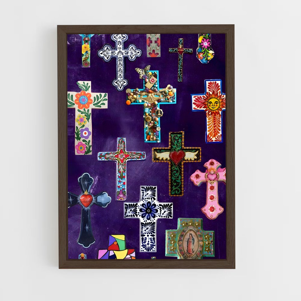 ap-latin cross-3 cadre Bois foncé
