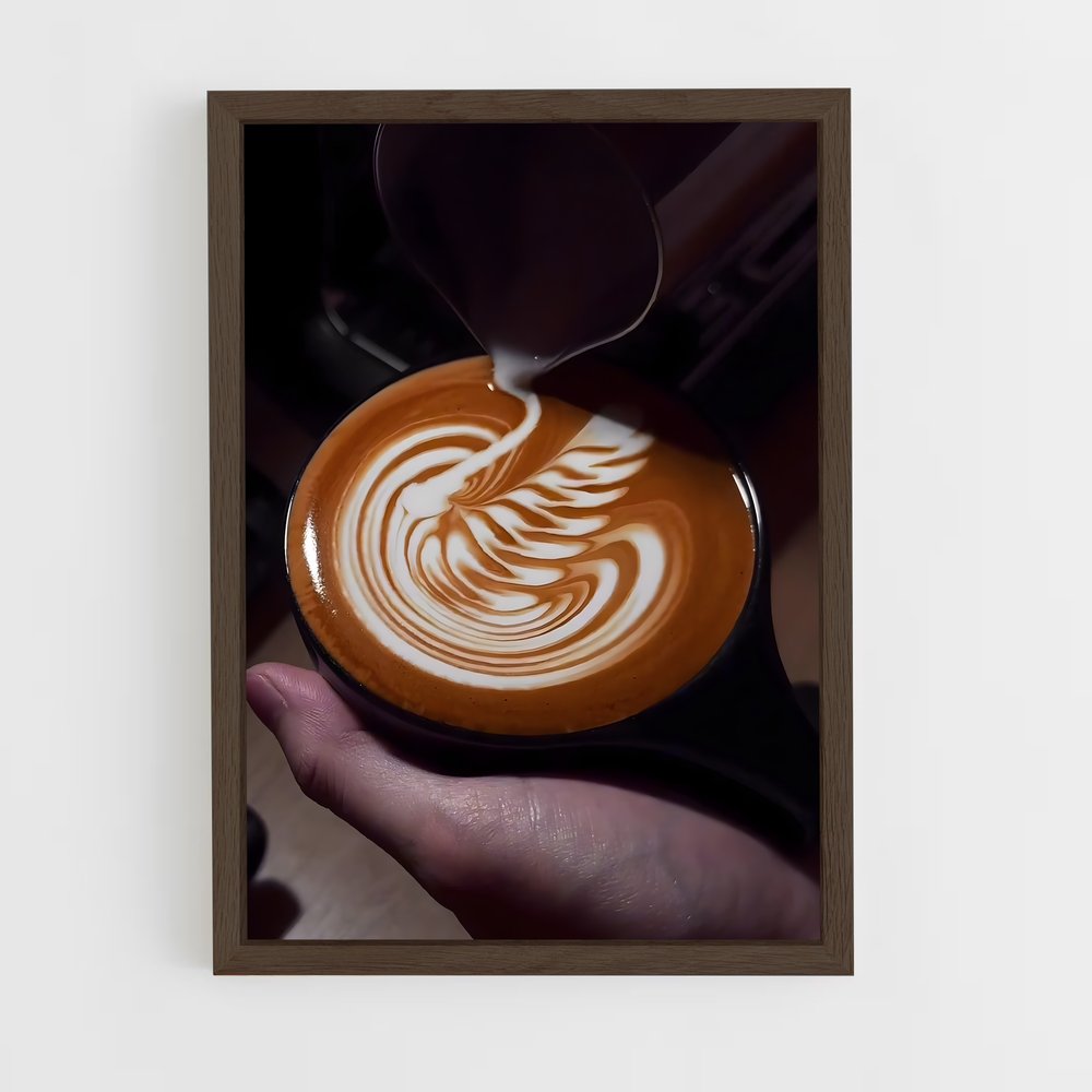 ap-latte art-2 cadre Bois foncé