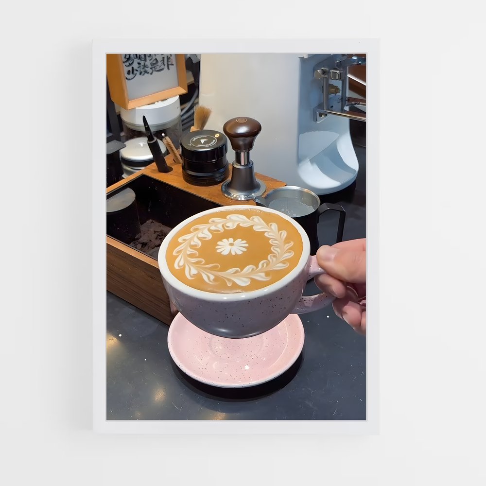 ap-latte art-3 cadre Blanc