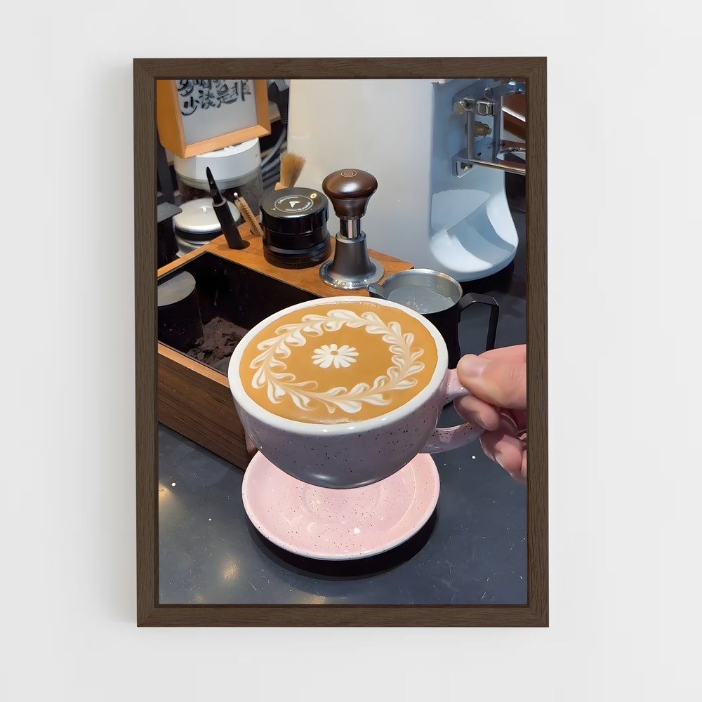 ap-latte art-3 cadre Bois foncé
