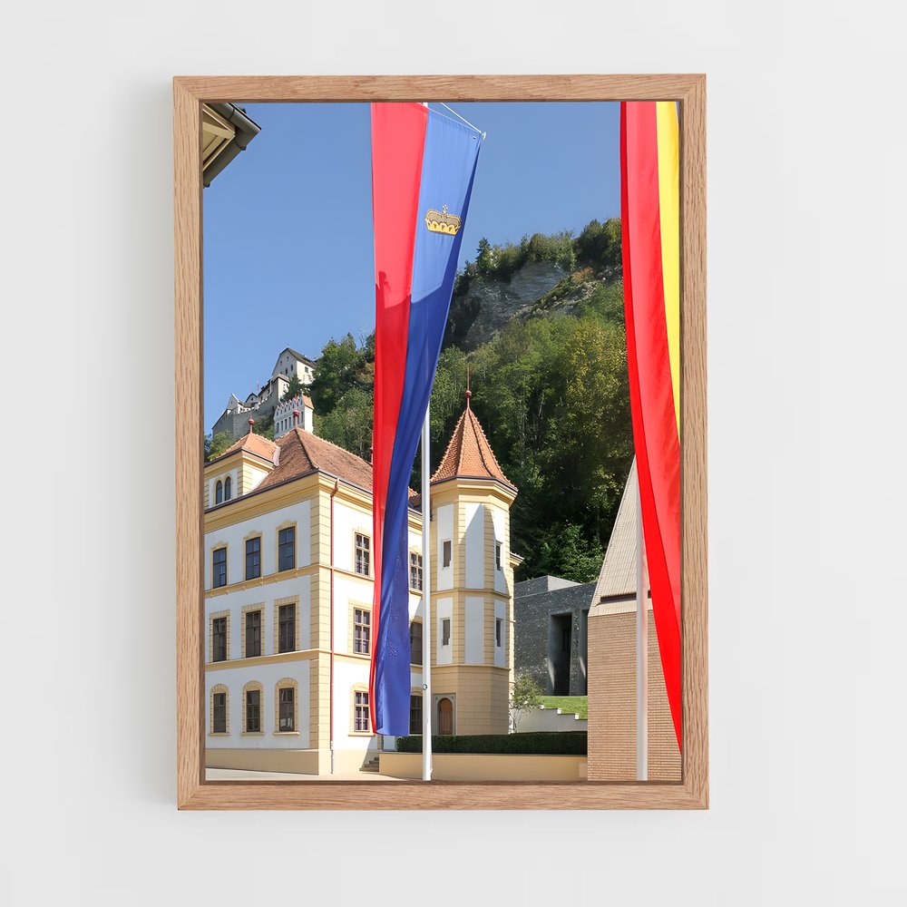 ap-liechtenstein flag-1 cadre Bois clair