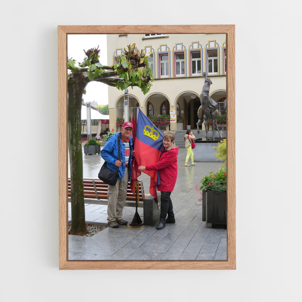 ap-liechtenstein flag-2 cadre Bois clair