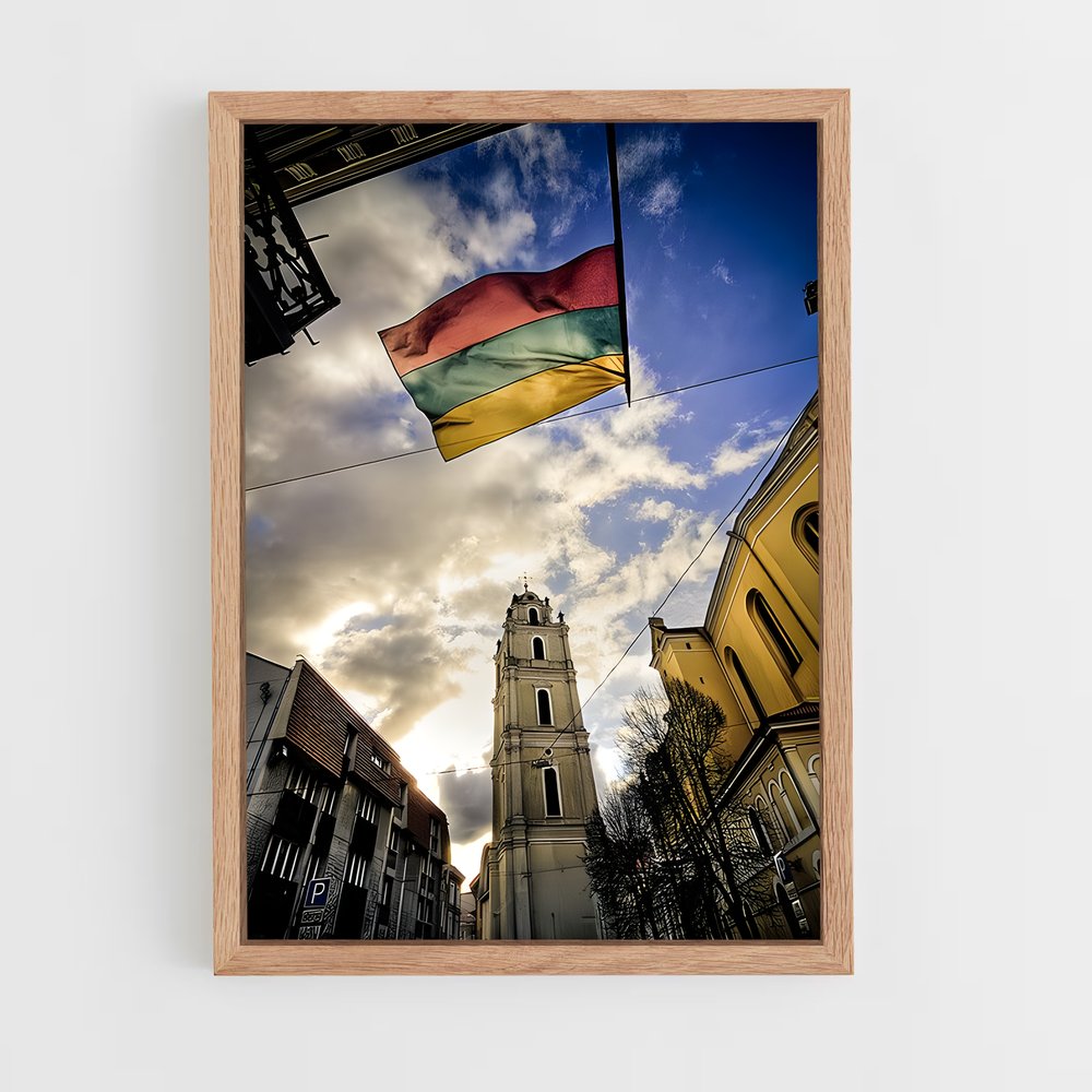 ap-lithuania flag-2 cadre Bois clair