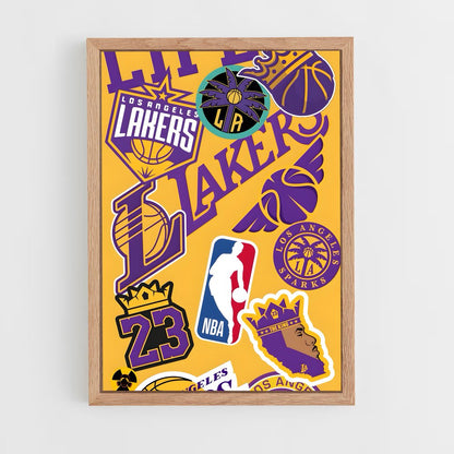 ap-los angeles lakers-2 cadre Bois clair