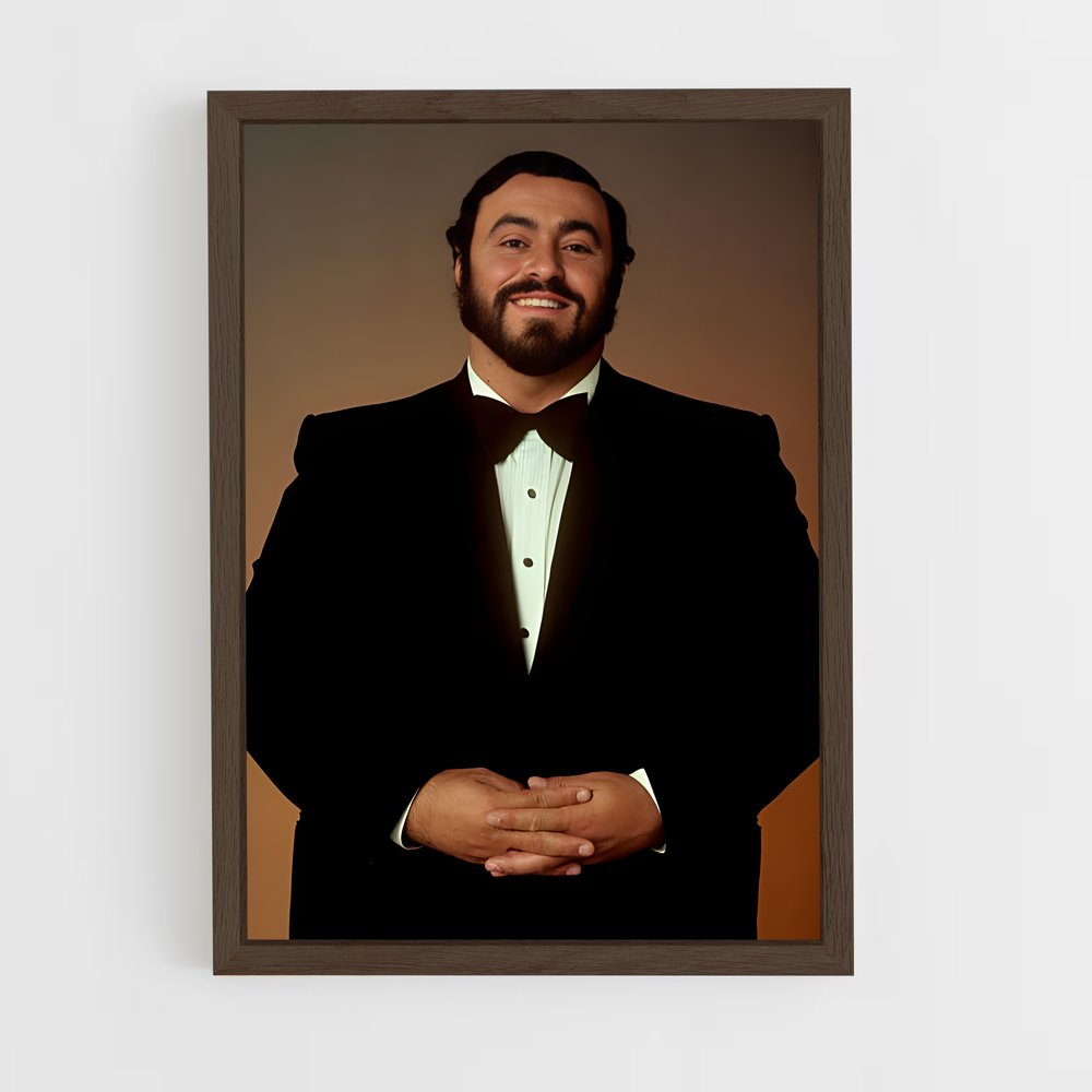 ap-luciano pavarotti-1 cadre Bois foncé
