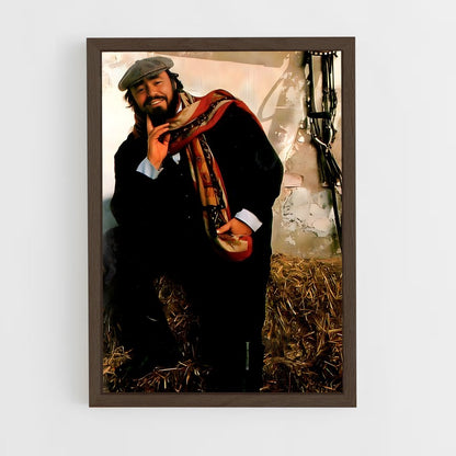 ap-luciano pavarotti-2 cadre Bois foncé