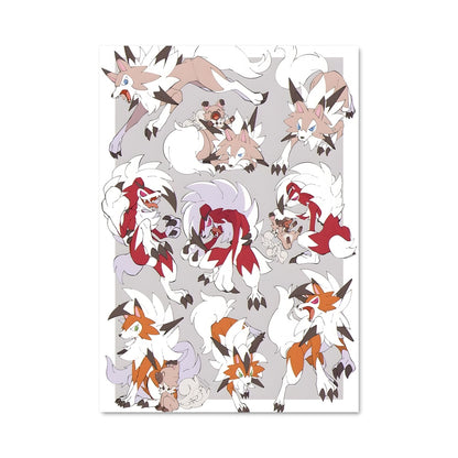 Poster Lycanroc en Fête