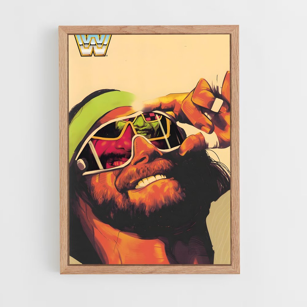ap-macho man randy savage-1 cadre Bois clair