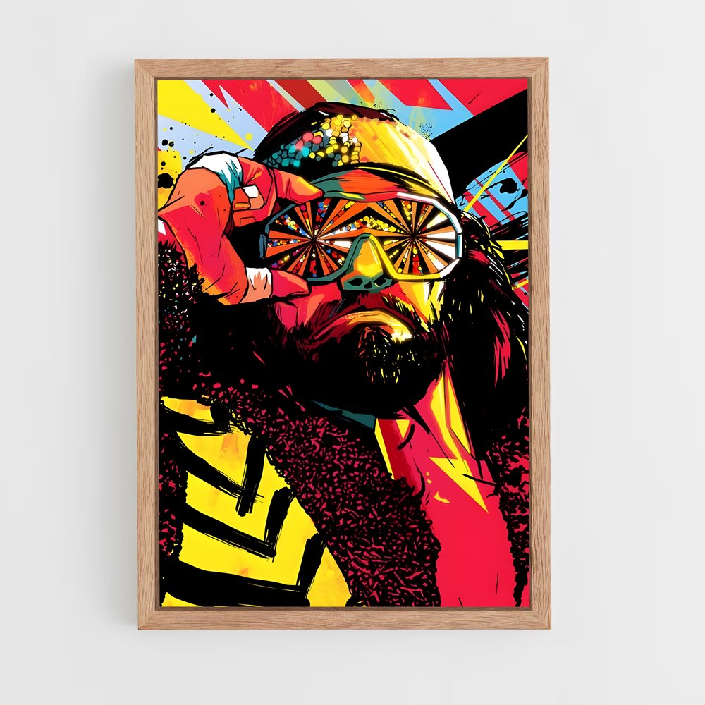 ap-macho man randy savage-3 cadre Bois clair