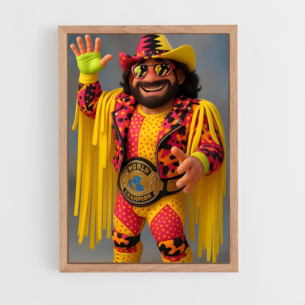 ap-macho man randy savage-5 cadre Bois clair