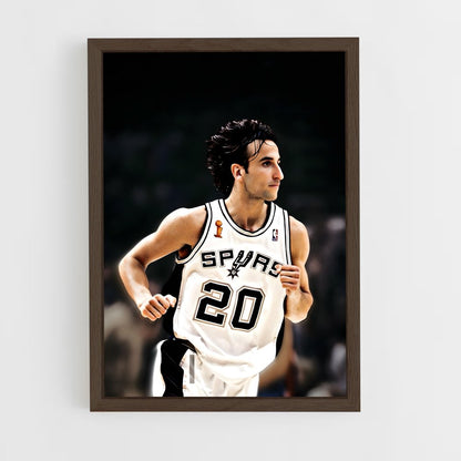 ap-manu ginobili-1 cadre Bois foncé