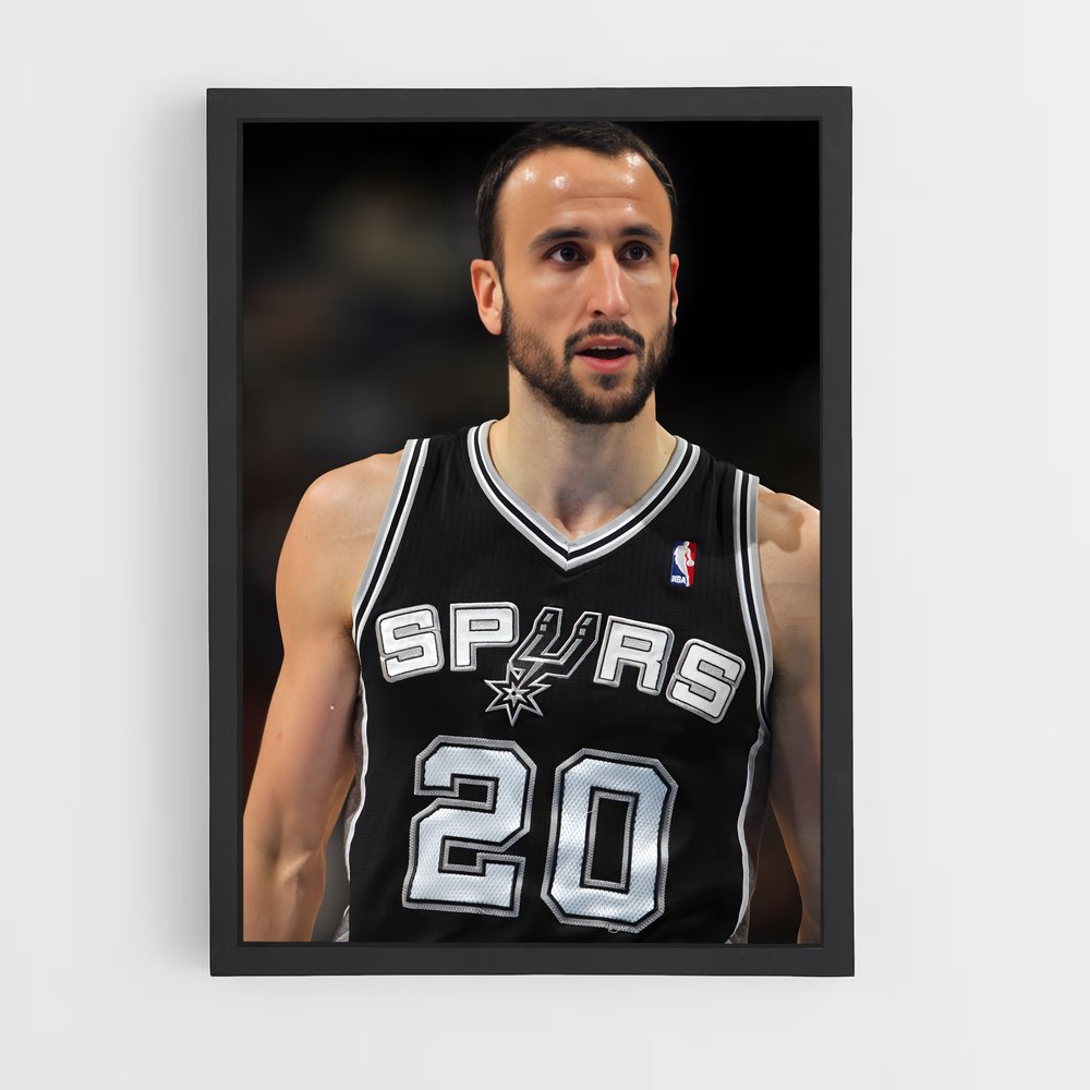 ap-manu ginobili-10 cadre Noir