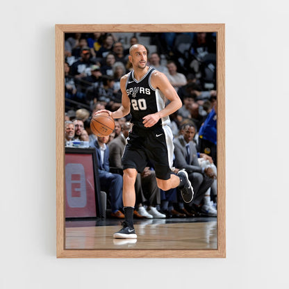 ap-manu ginobili-11 cadre Bois clair