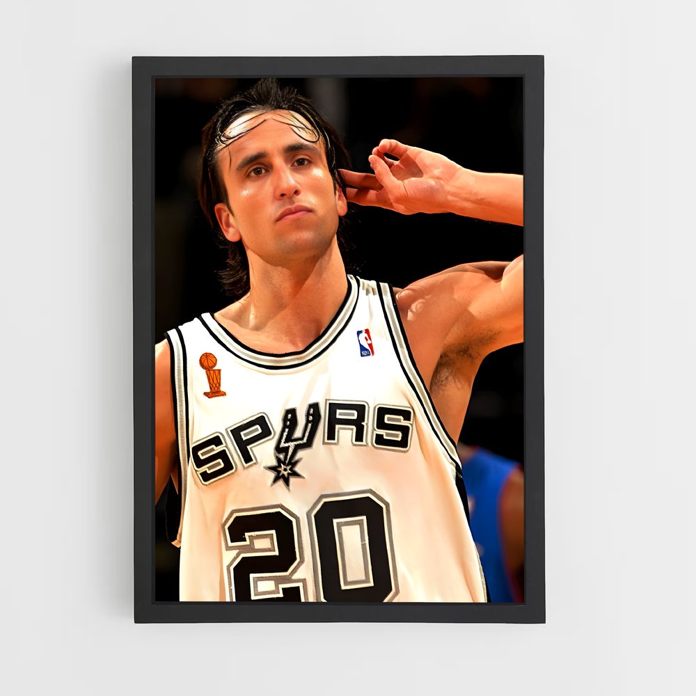 ap-manu ginobili-4 cadre Noir