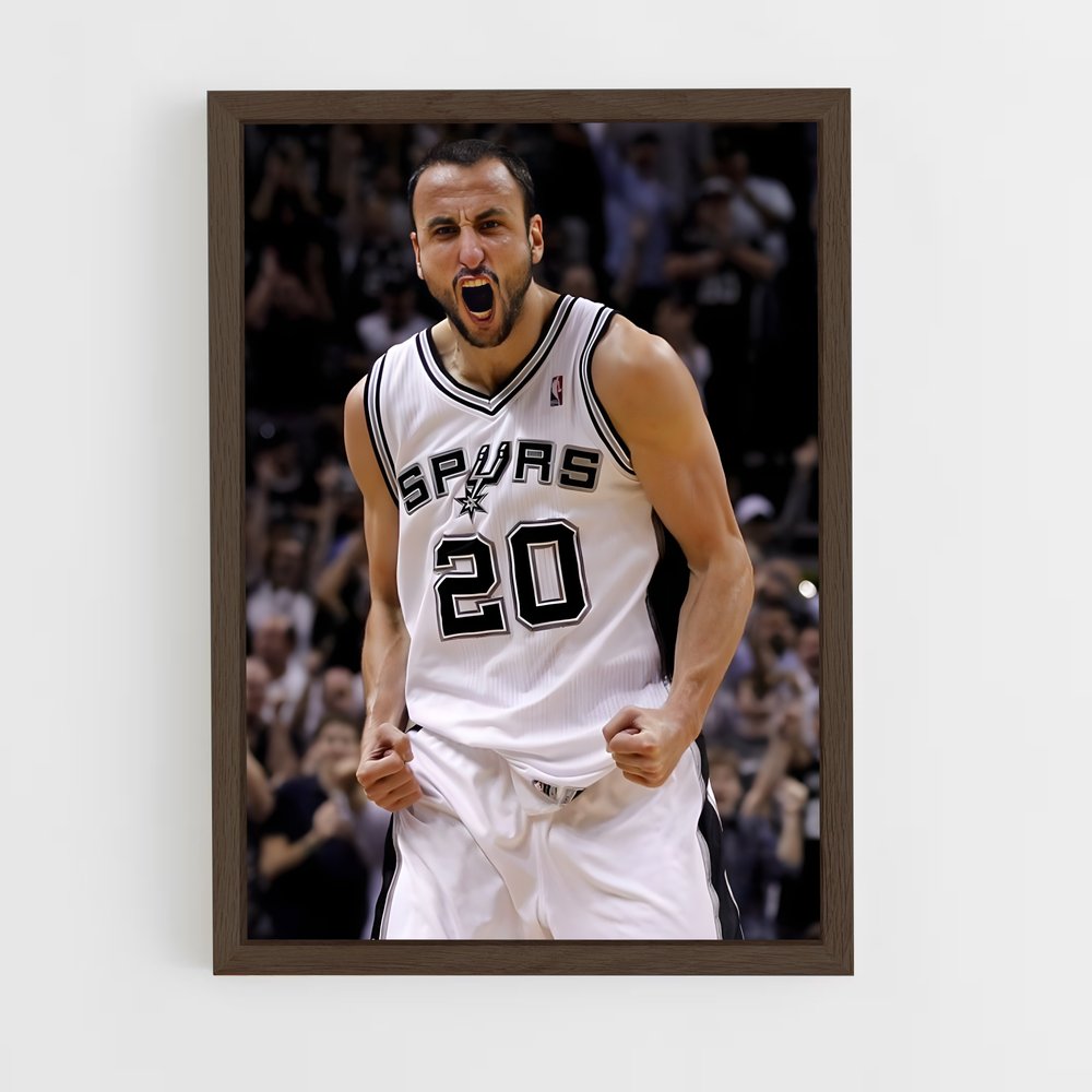 ap-manu ginobili-9 cadre Bois foncé
