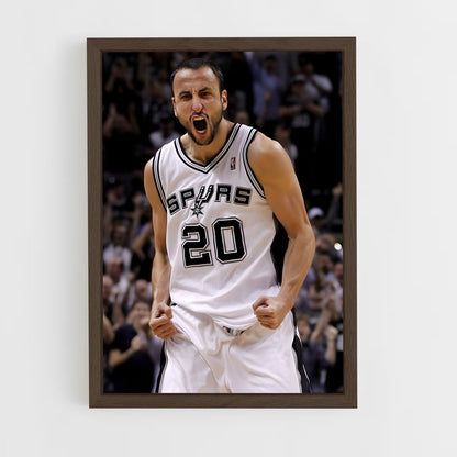 ap-manu ginobili-9 cadre Bois foncé