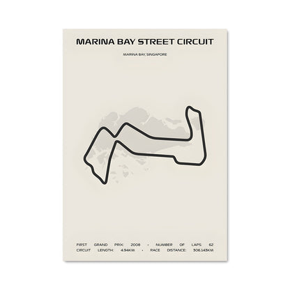 Poster Circuit Minimaliste Singapore