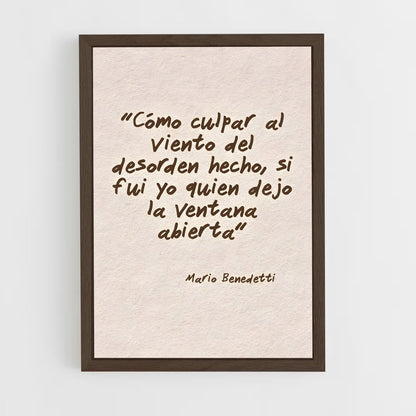 ap-mario benedetti-1 cadre Bois foncé