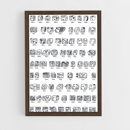 ap-maya glyphs-1 cadre Bois foncé