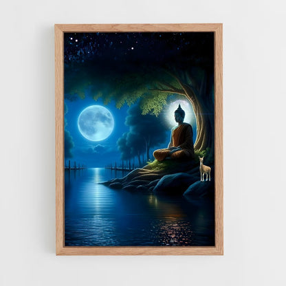 ap-meditation buddha-1 cadre Bois clair
