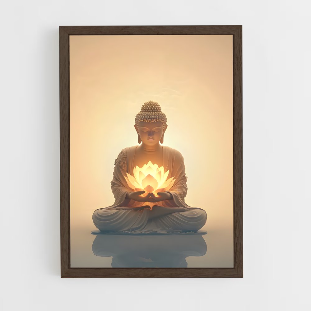 ap-meditation buddha-10 cadre Bois foncé
