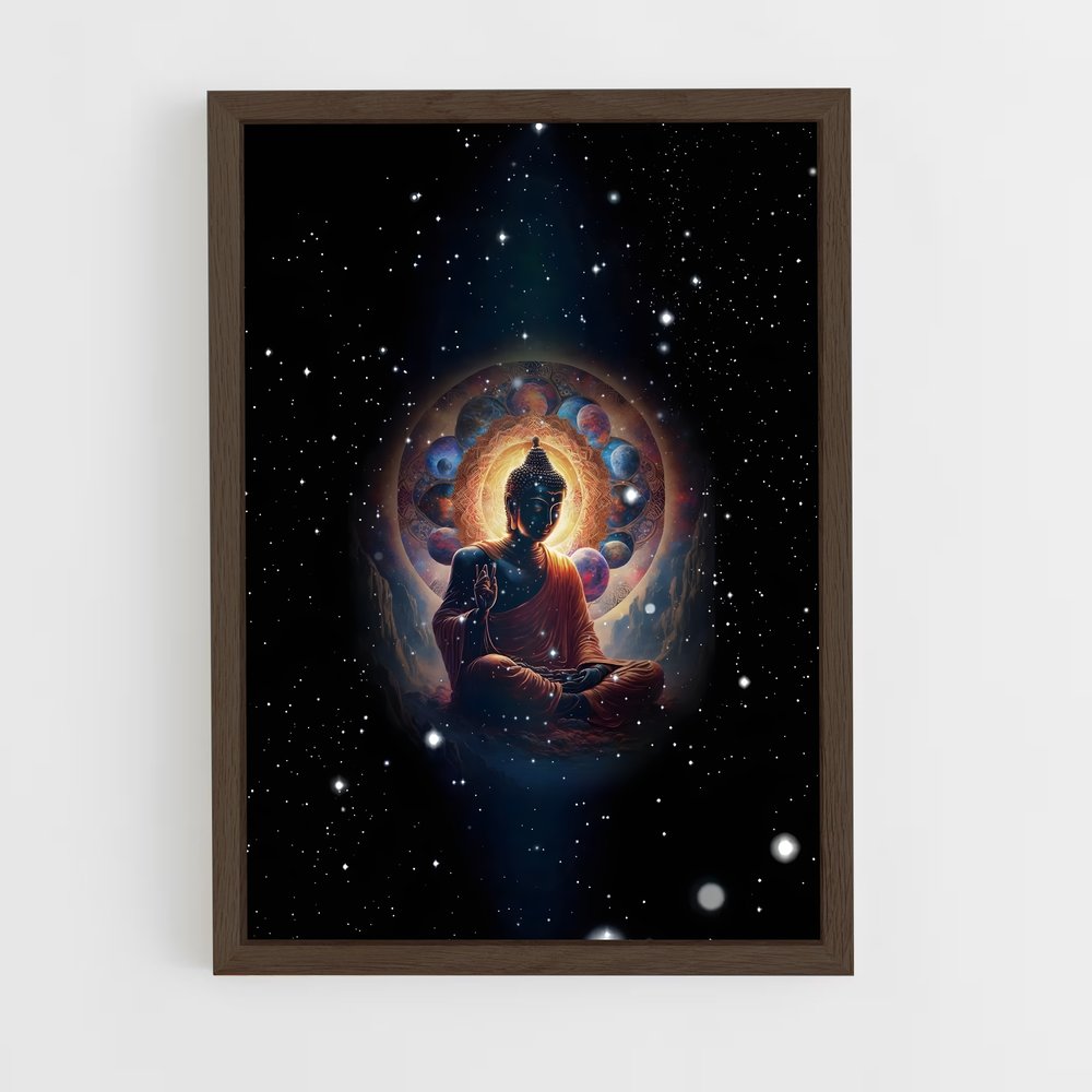 ap-meditation buddha-11 cadre Bois foncé