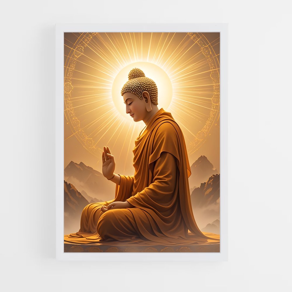 ap-meditation buddha-12 cadre Blanc