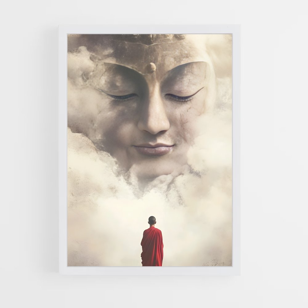 ap-meditation buddha-14 cadre Blanc