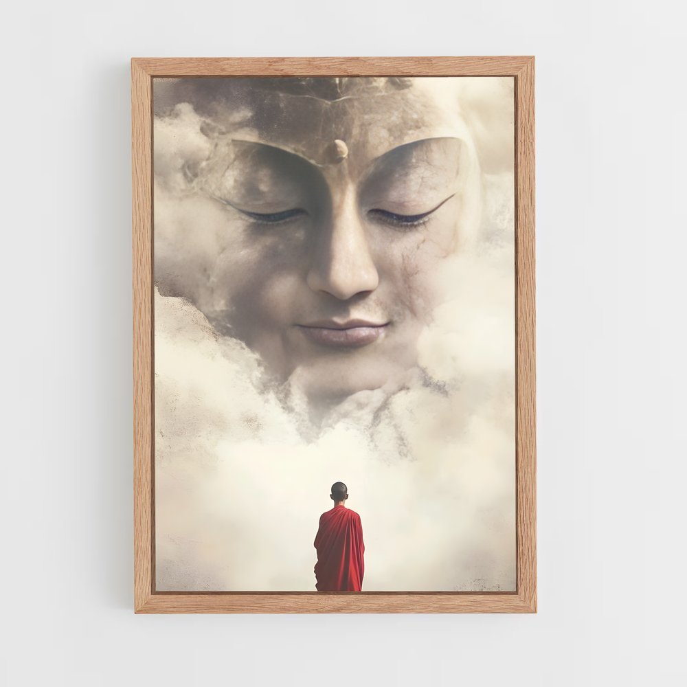 ap-meditation buddha-14 cadre Bois clair