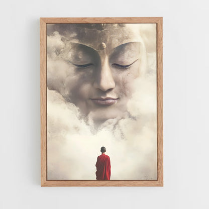 ap-meditation buddha-14 cadre Bois clair