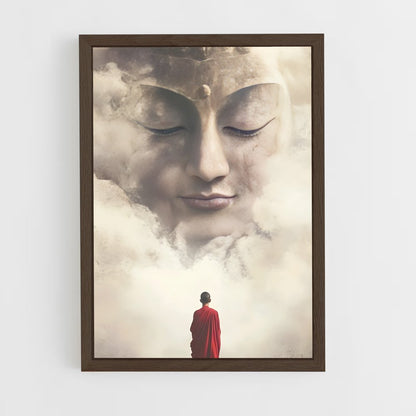 ap-meditation buddha-14 cadre Bois foncé