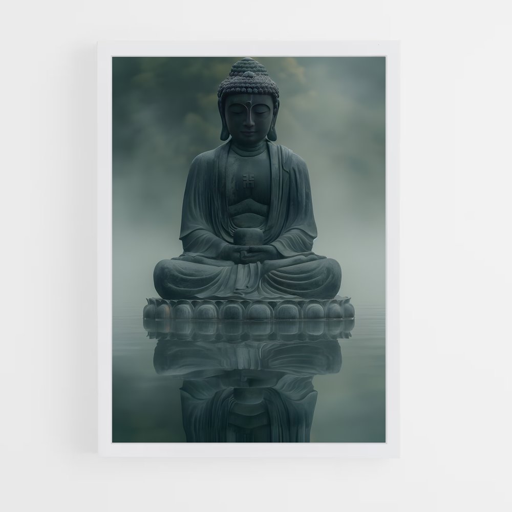 ap-meditation buddha-16 cadre Blanc