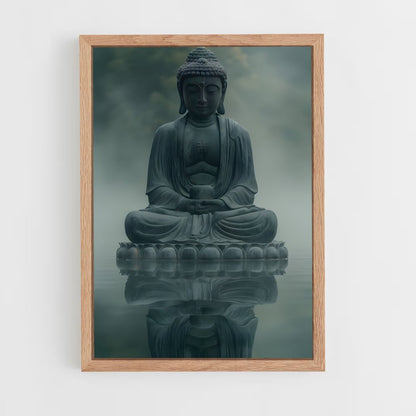 ap-meditation buddha-16 cadre Bois clair