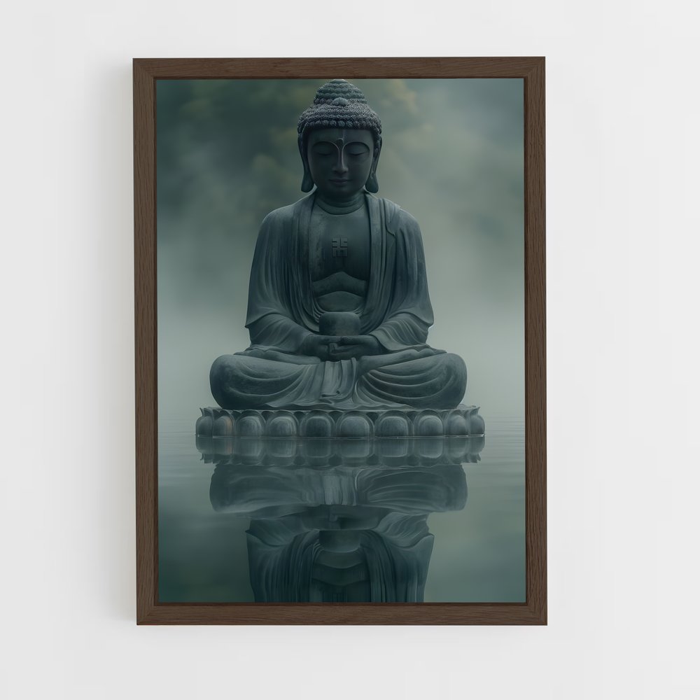 ap-meditation buddha-16 cadre Bois foncé