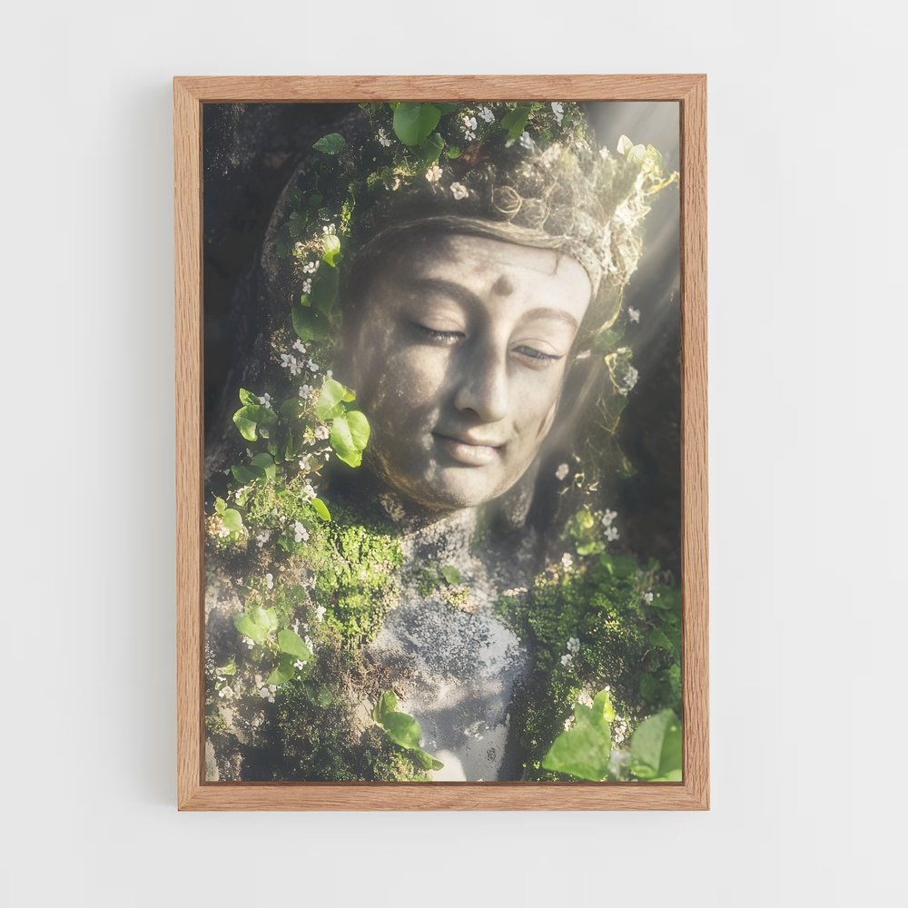ap-meditation buddha-3 cadre Bois clair