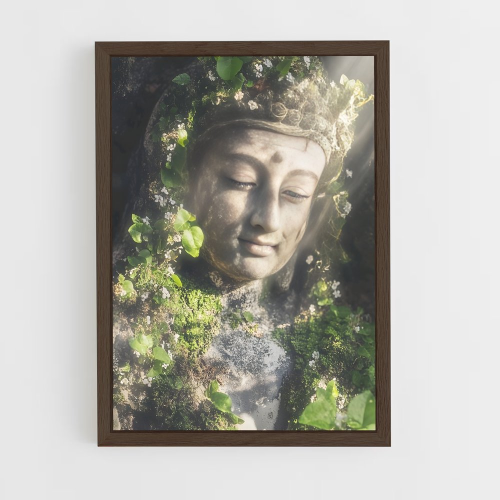 ap-meditation buddha-3 cadre Bois foncé