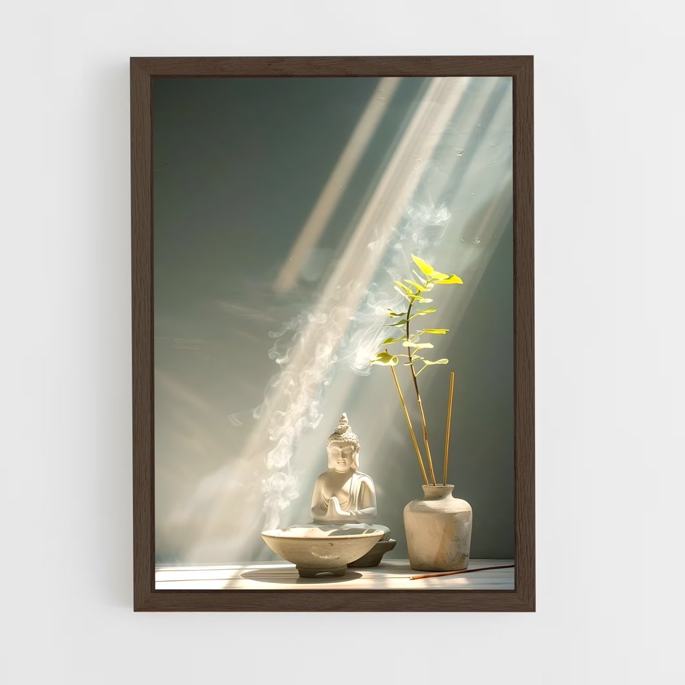 ap-meditation buddha-6 cadre Bois foncé