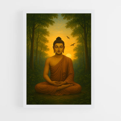 ap-meditation buddha-7 cadre Blanc
