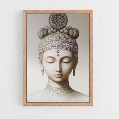 ap-meditation buddha-9 cadre Bois clair