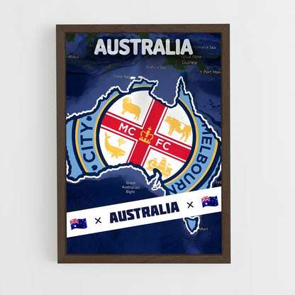 ap-melbourne city fc-4 cadre Bois foncé
