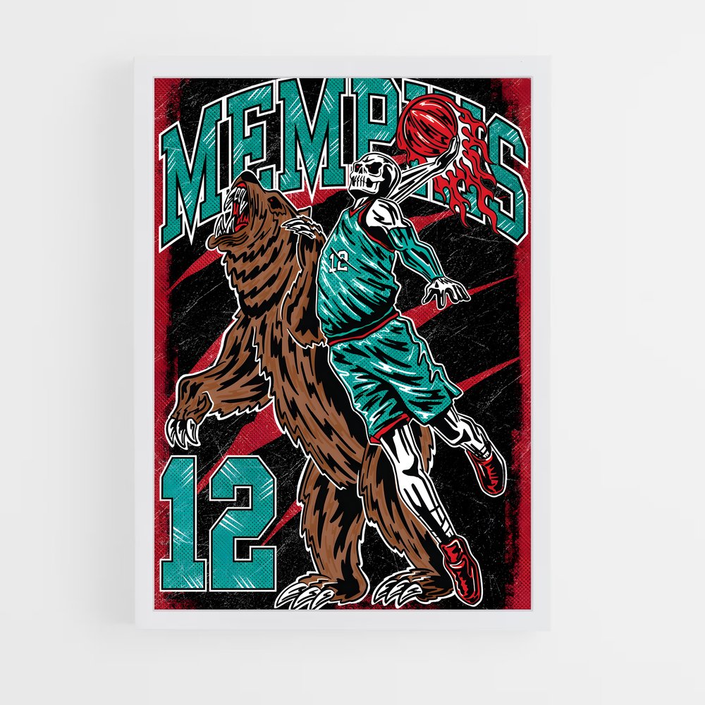 ap-memphis grizzlies-1 cadre Blanc