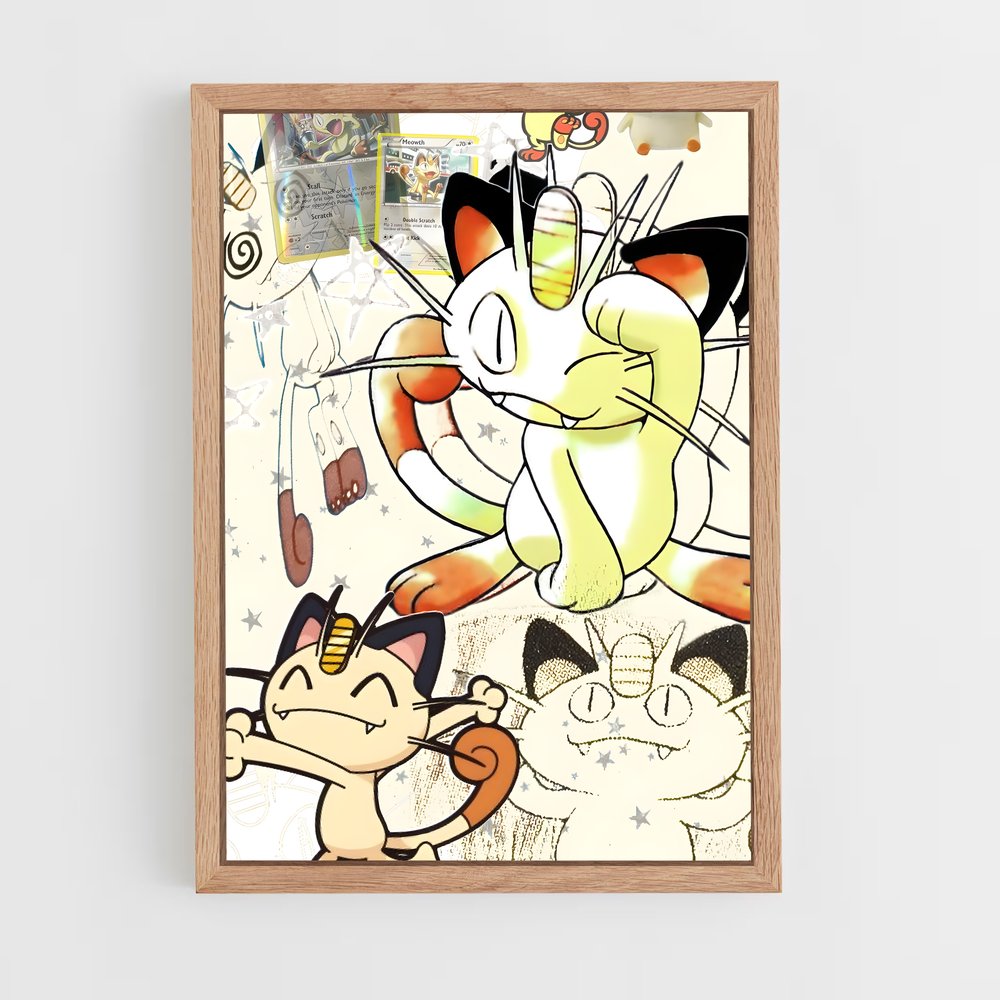 ap-meowth-2 cadre Bois clair