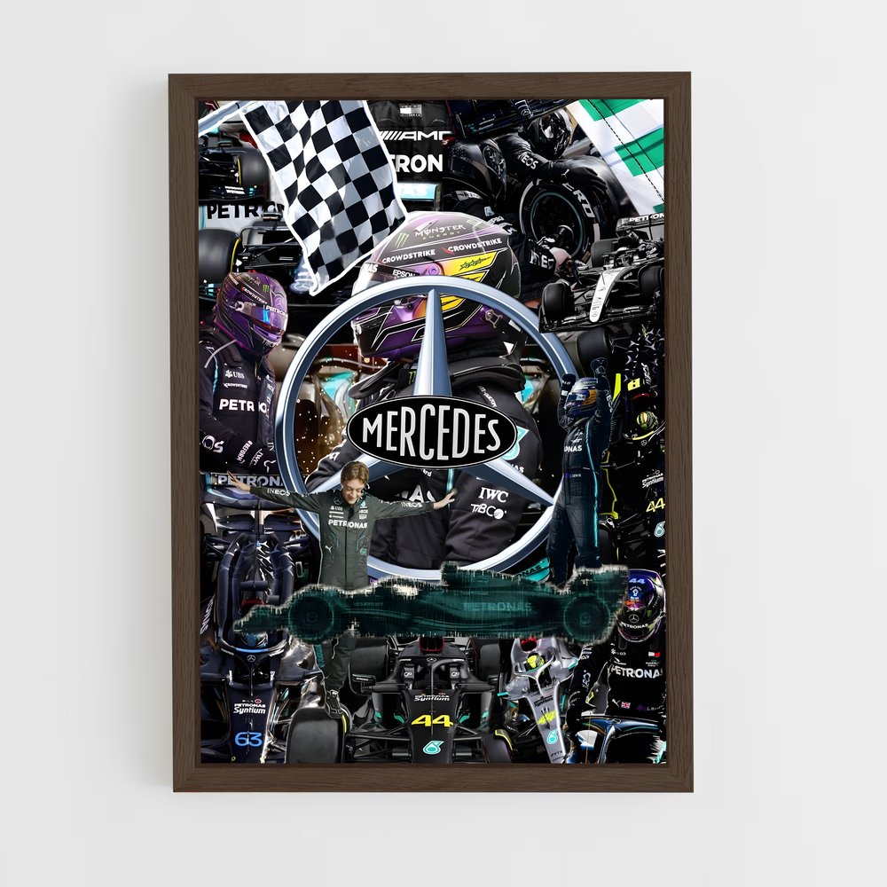 ap-mercedes-amg petronas f1 team-10 cadre Bois foncé