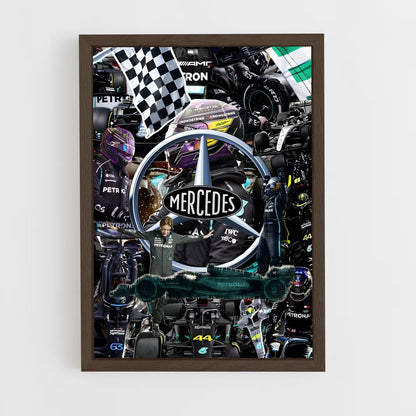 ap-mercedes-amg petronas f1 team-10 cadre Bois foncé